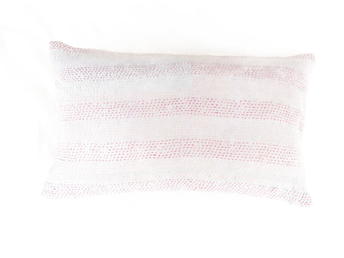 Sari pillowcase 30x50 in purple and purple-purple with colorful stripes in mustard yellow and light blue as well as floral patterns, unique Indian pillowcase in boho/vintage style