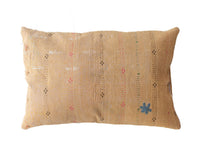 Sari pillowcase 60x40 cm in boho bohemian vintage style, beige color with colorful red and blue geometric star patterns (unique Indian Indian pillowcase/sari pillow)