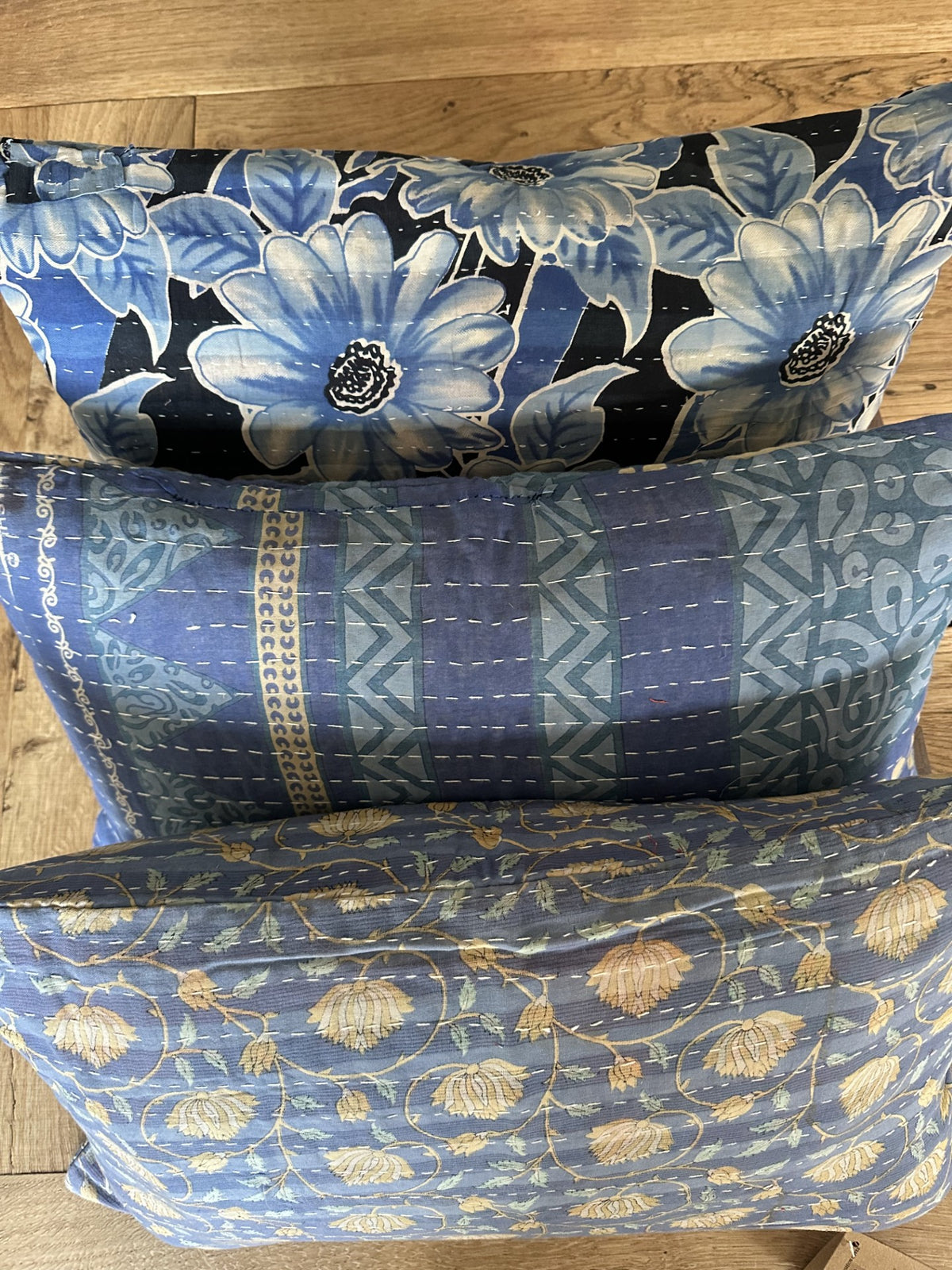 Kantha Trio - 3 Sari pudebetræk 30×50
