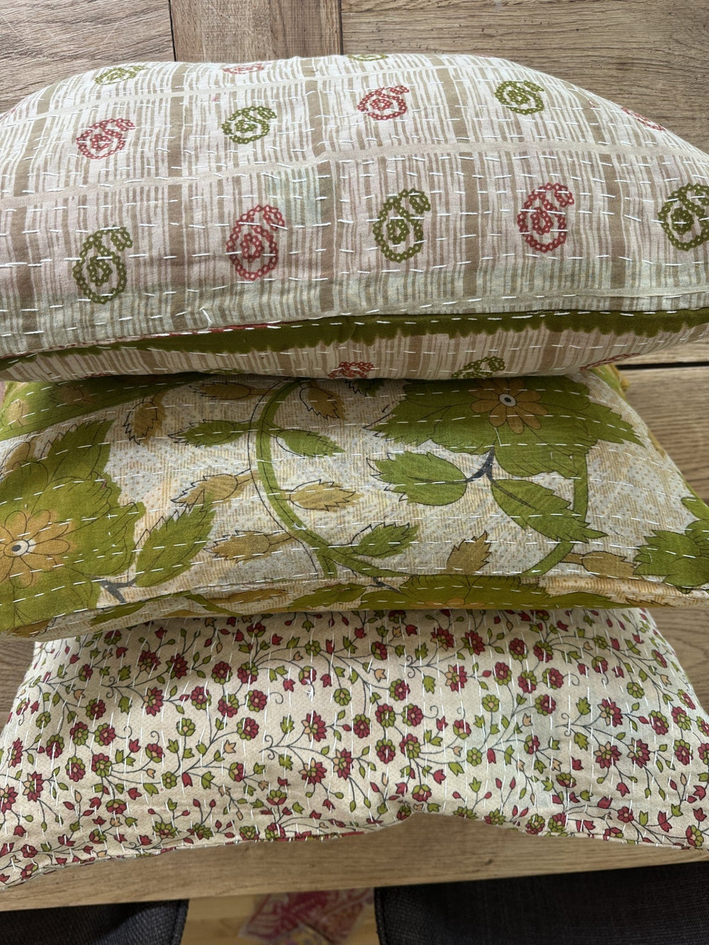 Kantha Trio 18 – 3 Sari pudebetræk 30×50 – Quote Copenhagen